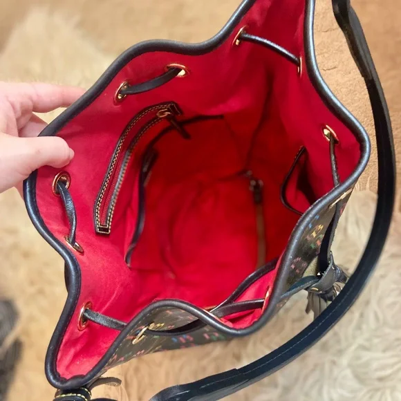 Dooney and Bourke Patent Leather Multicolor Letter Bucket Purse Women’s Bag - Picture 9 of 11